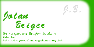 jolan briger business card